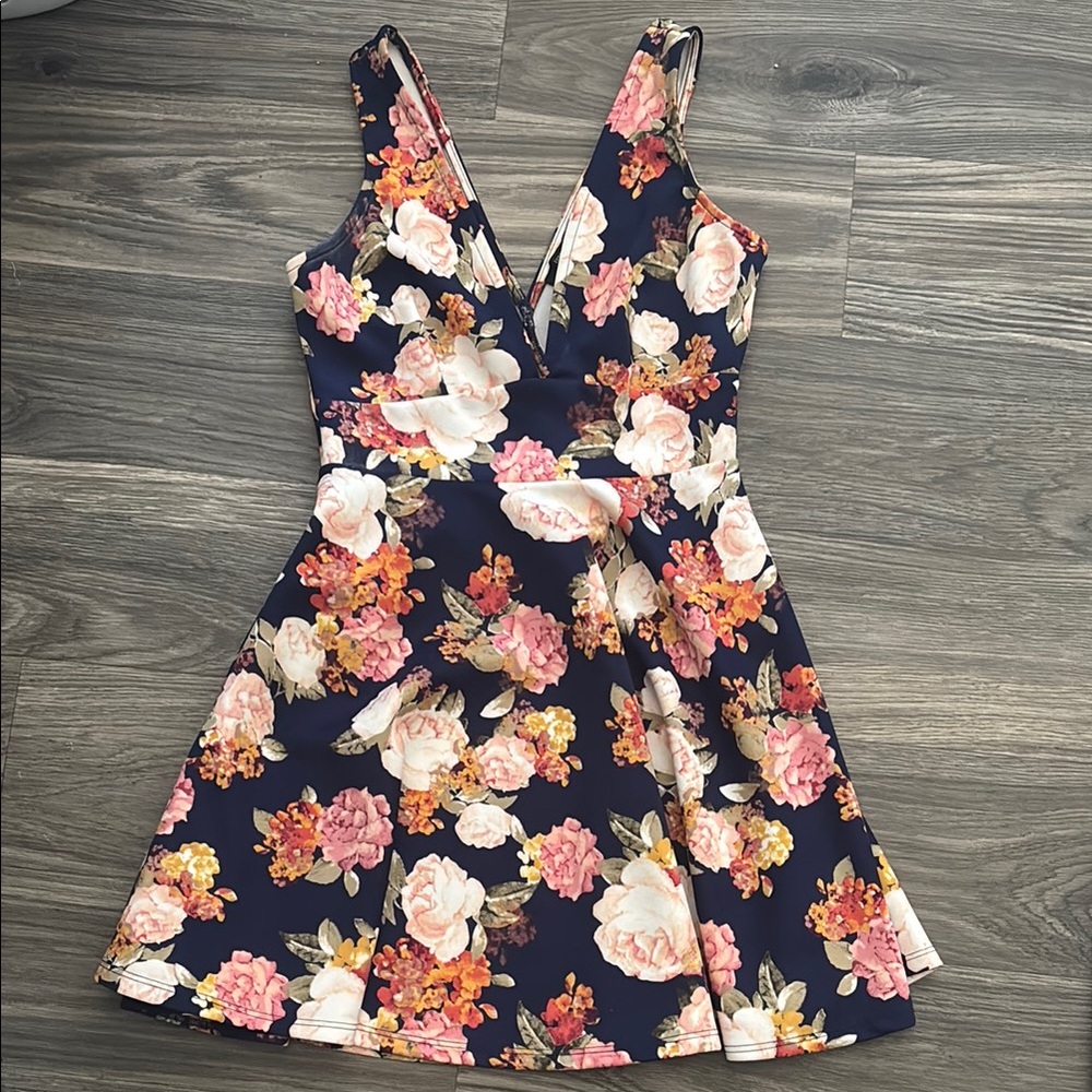 Forever 21 Navy Floral Mini Dress
